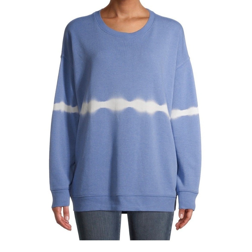 NWT Time and Tru Womens Tie-Dye Crewneck Tunic Sweatshirt Long Sleeve Size Small